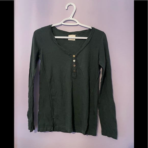 Anthropologie T. La Sava Green Henley Top - Picture 3 of 4